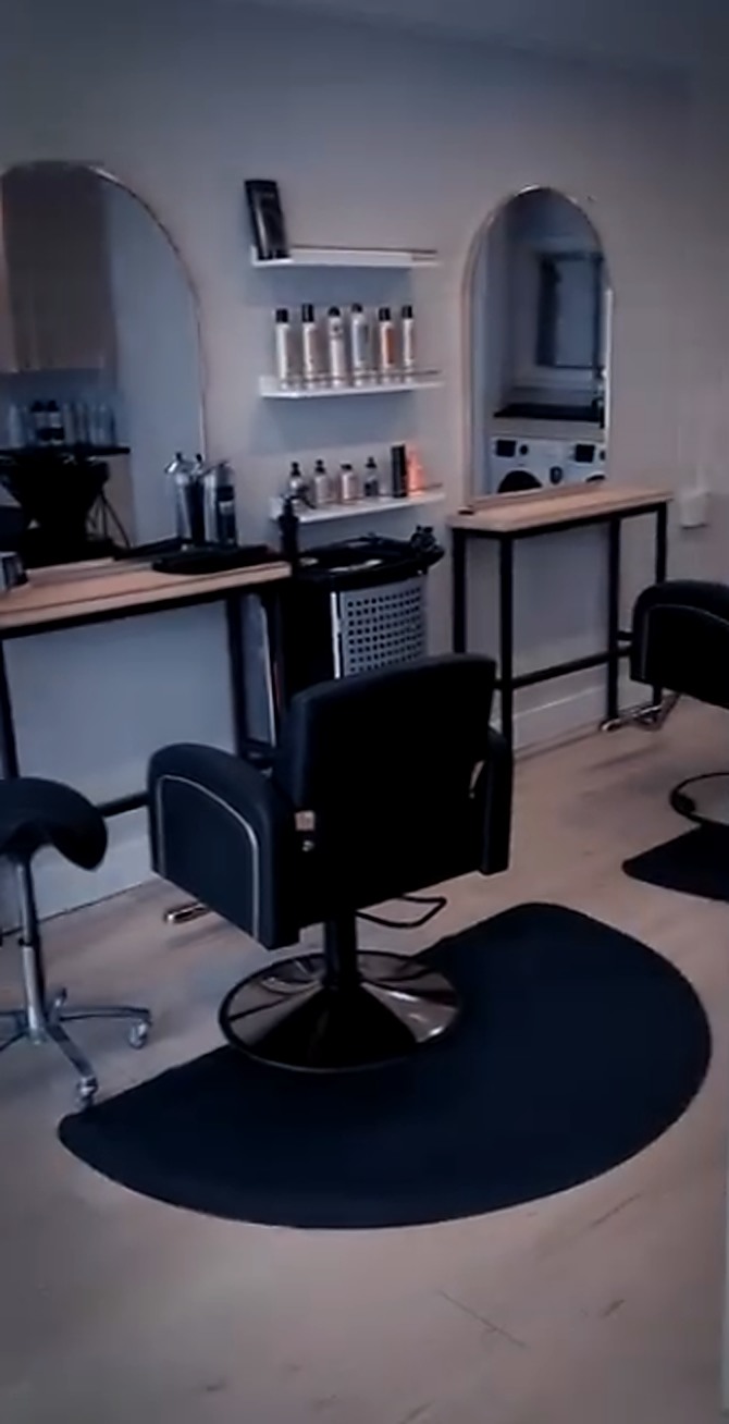 Styling chairs inside Willow & Moon Hair Studio